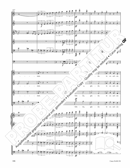 Messa a 4 voci con orchestra ("Messa di Gloria"). Arrangement for chamber orchestra arr. Joachim Linckelmann