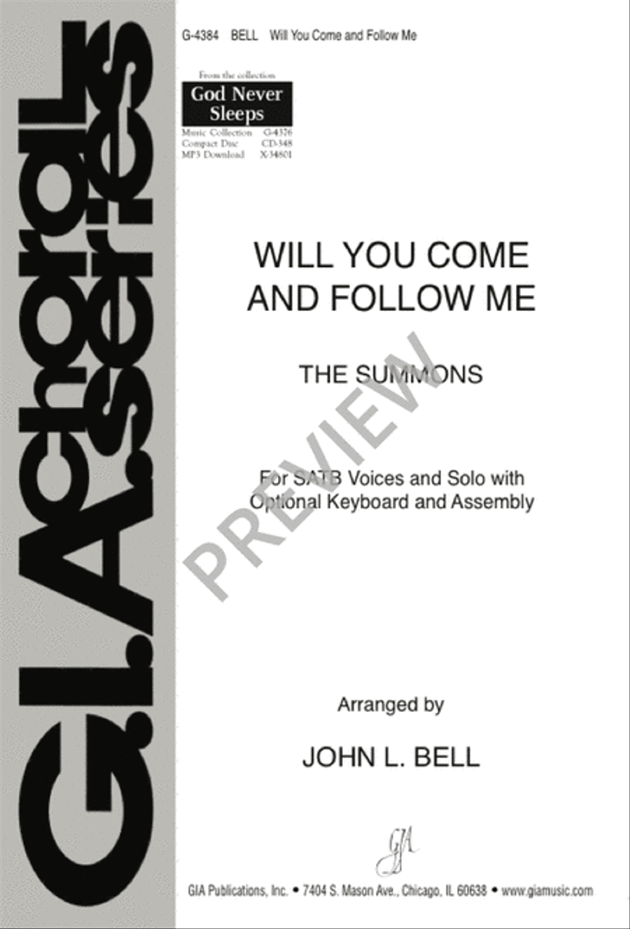 Will You Come and Follow Me 4-Part scores gallery preview page 1