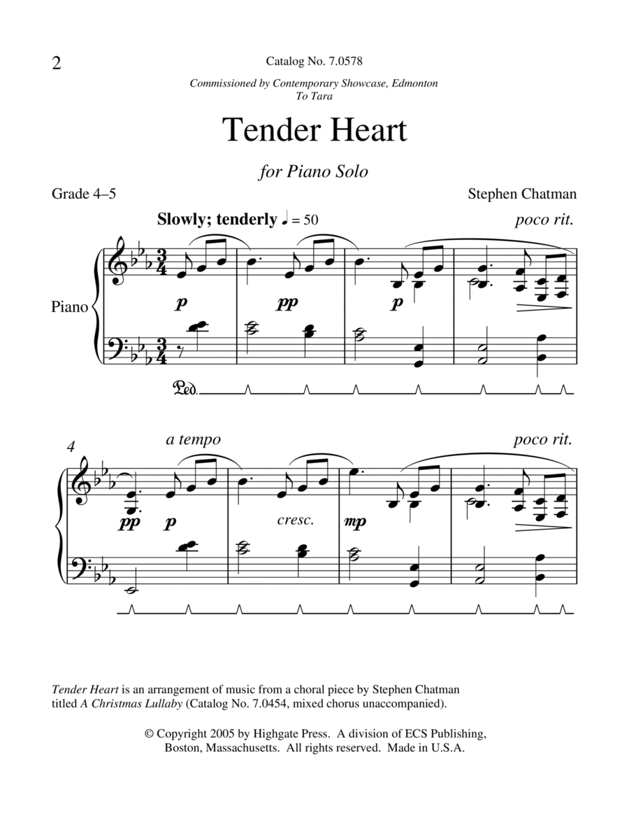 Tender Heart Tender Heart Piano Solo scores gallery preview page 1
