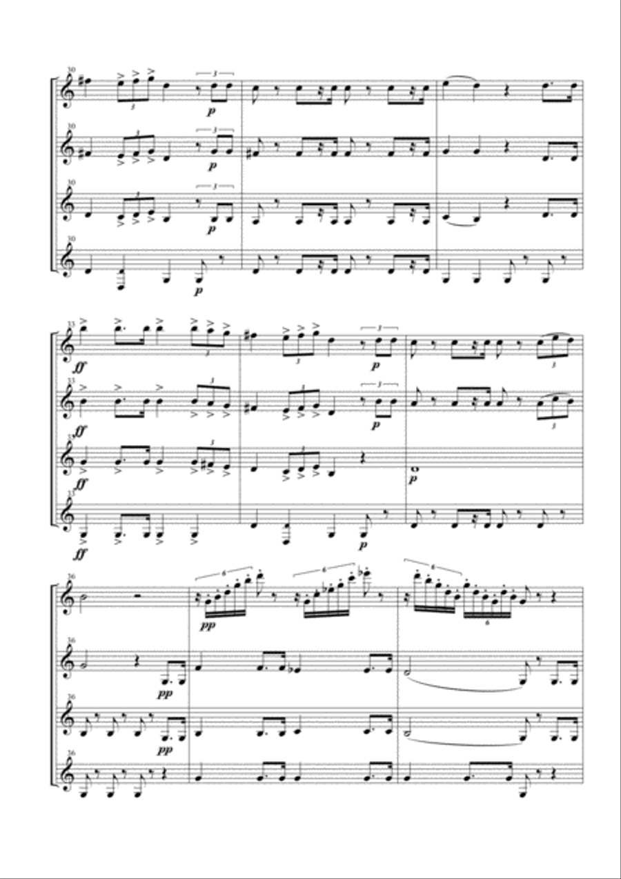 Choir of the Jewish Slaves for Clarinet Quartet Choir scores gallery preview page 4