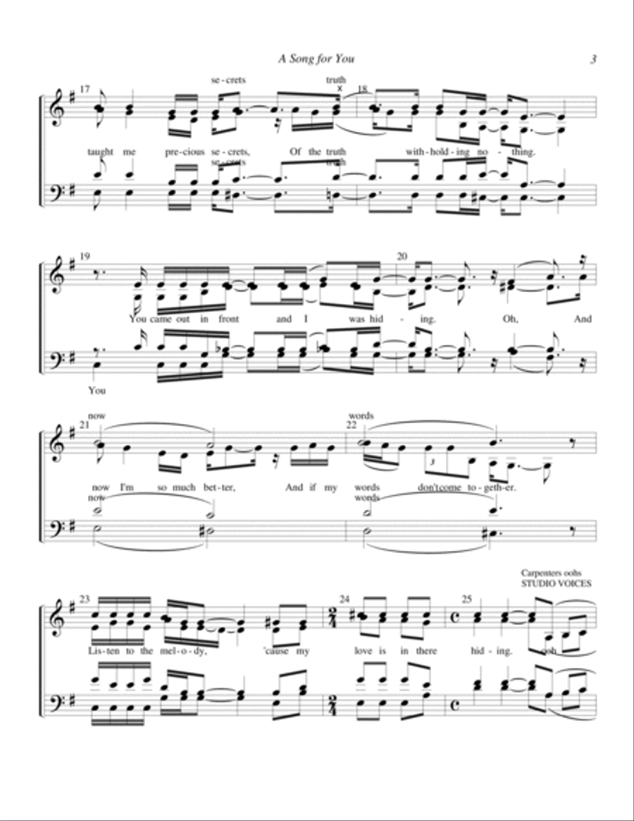 A Song For You 4-Part scores gallery preview page 3