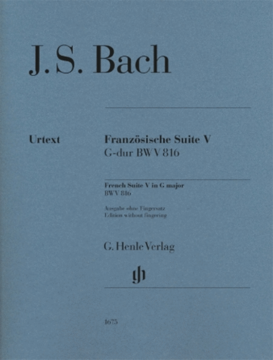 French Suite V in G Major Piano Solo scores gallery preview page 1