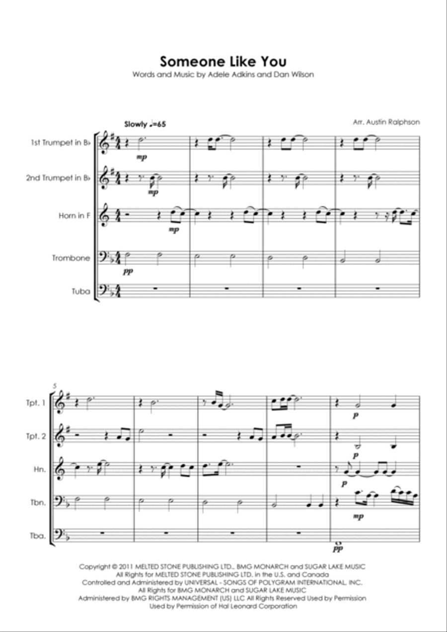 Someone Like You Horn scores gallery preview page 3