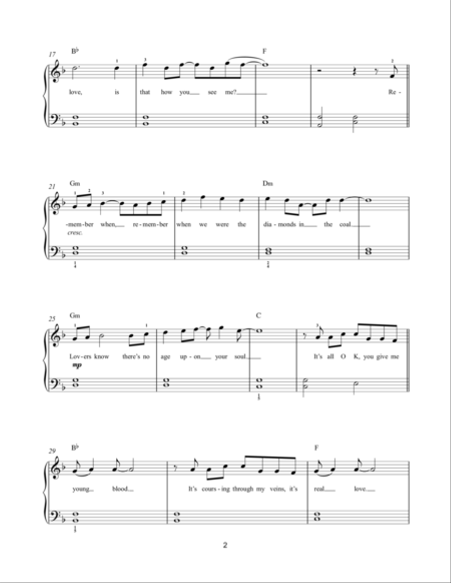 Young Blood Easy Piano scores gallery preview page 2