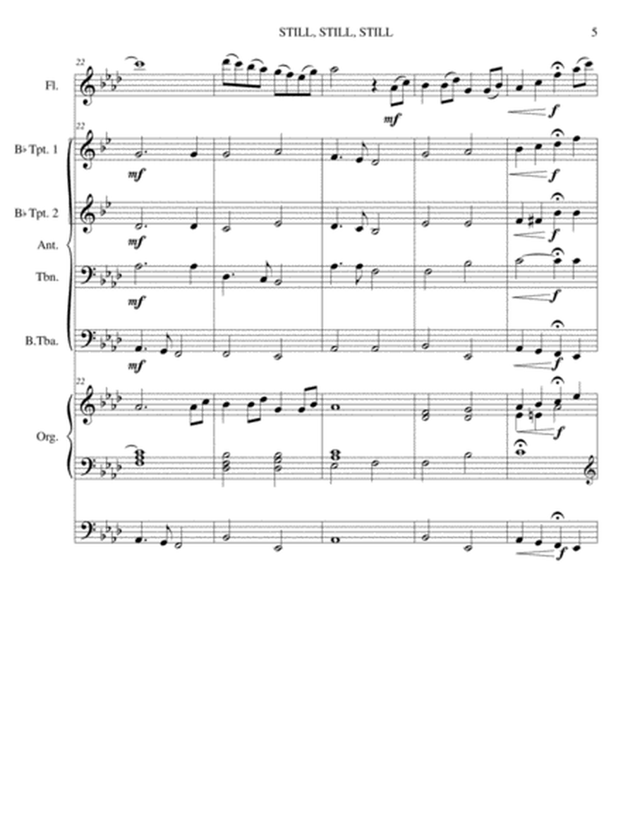 Still, Still, Still arranged for Flute, Brass and Organ - Score and Parts