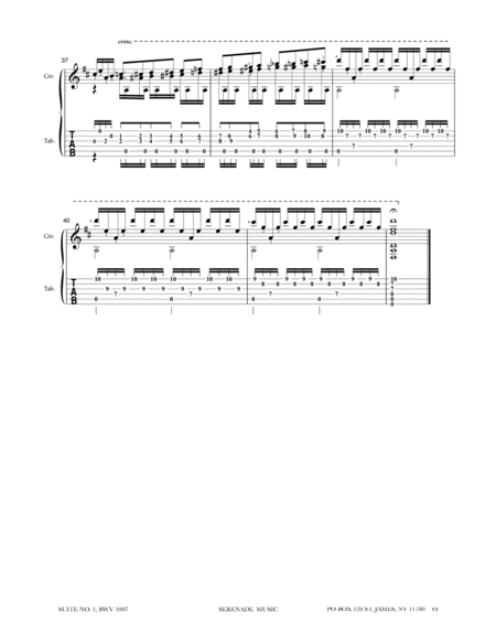 Cello Suite #1 BWV 1007 Arranged for solo guitar image number null