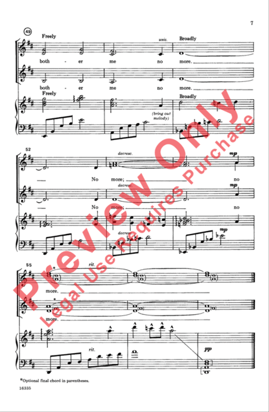 Go 'Way from My Window Women's Choir scores gallery preview page 7