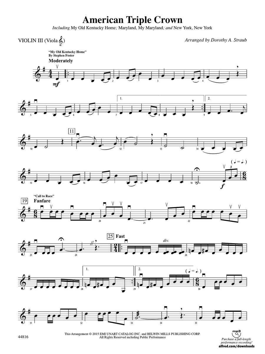 American Triple Crown: 3rd Violin (Viola [TC])