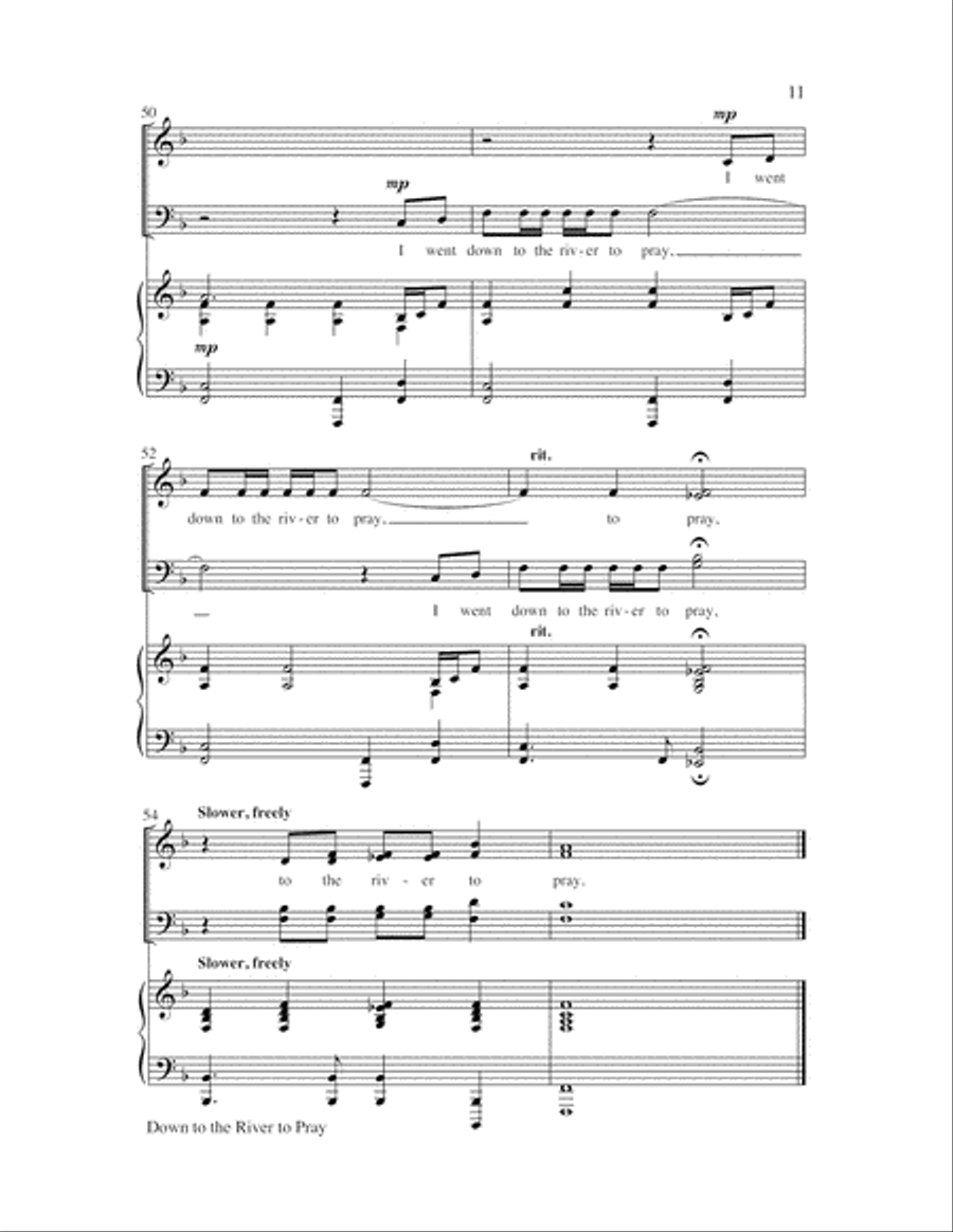Down to the River to Pray with Lord, Listen to Your 4-Part scores gallery preview page 11