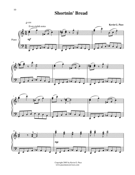 Shortnin' Bread Boogie - original piano solo image number null