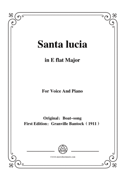 Bantock-Folksong,Santa lucia(Barcarolle),in E flat Major,for Voice and Piano image number null