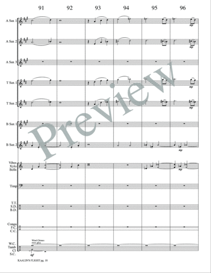 Kaalin's Flight Kaalin's Flight Small Ensemble scores gallery preview page 20
