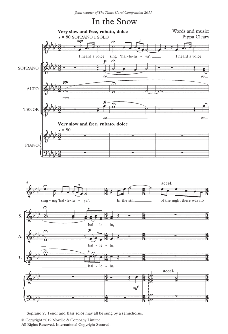 In The Snow In The Snow 4-Part scores gallery preview page 1