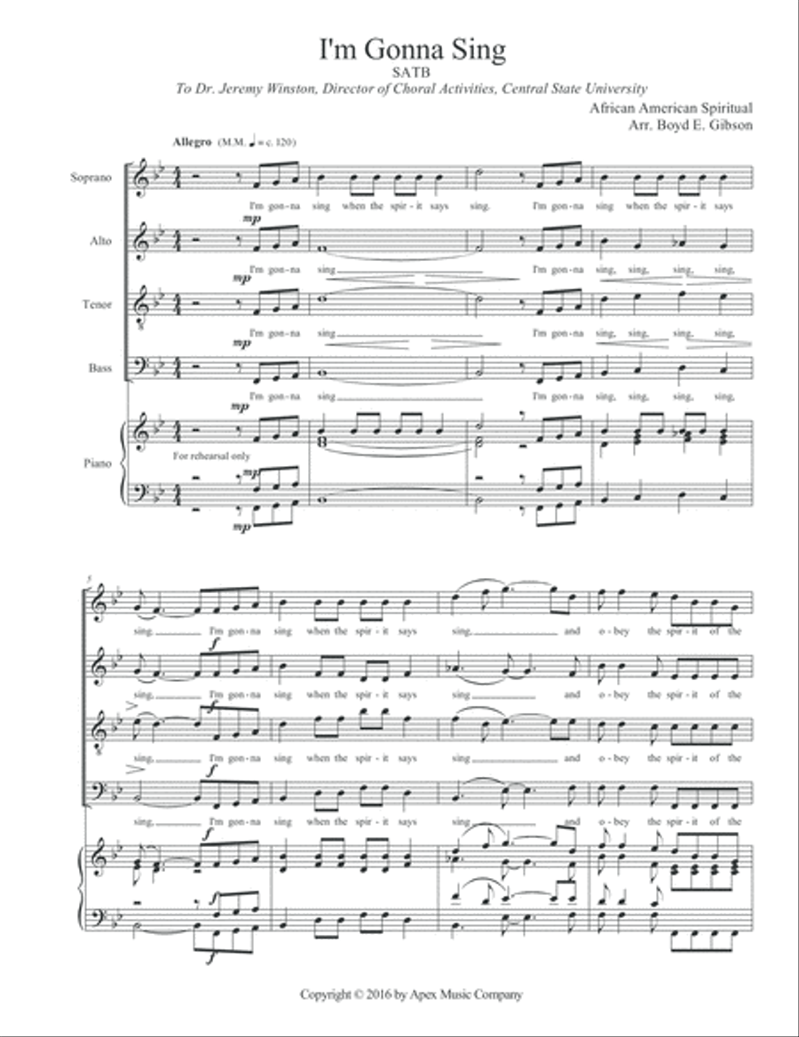 I'm Gonna Sing 4-Part scores gallery preview page 2