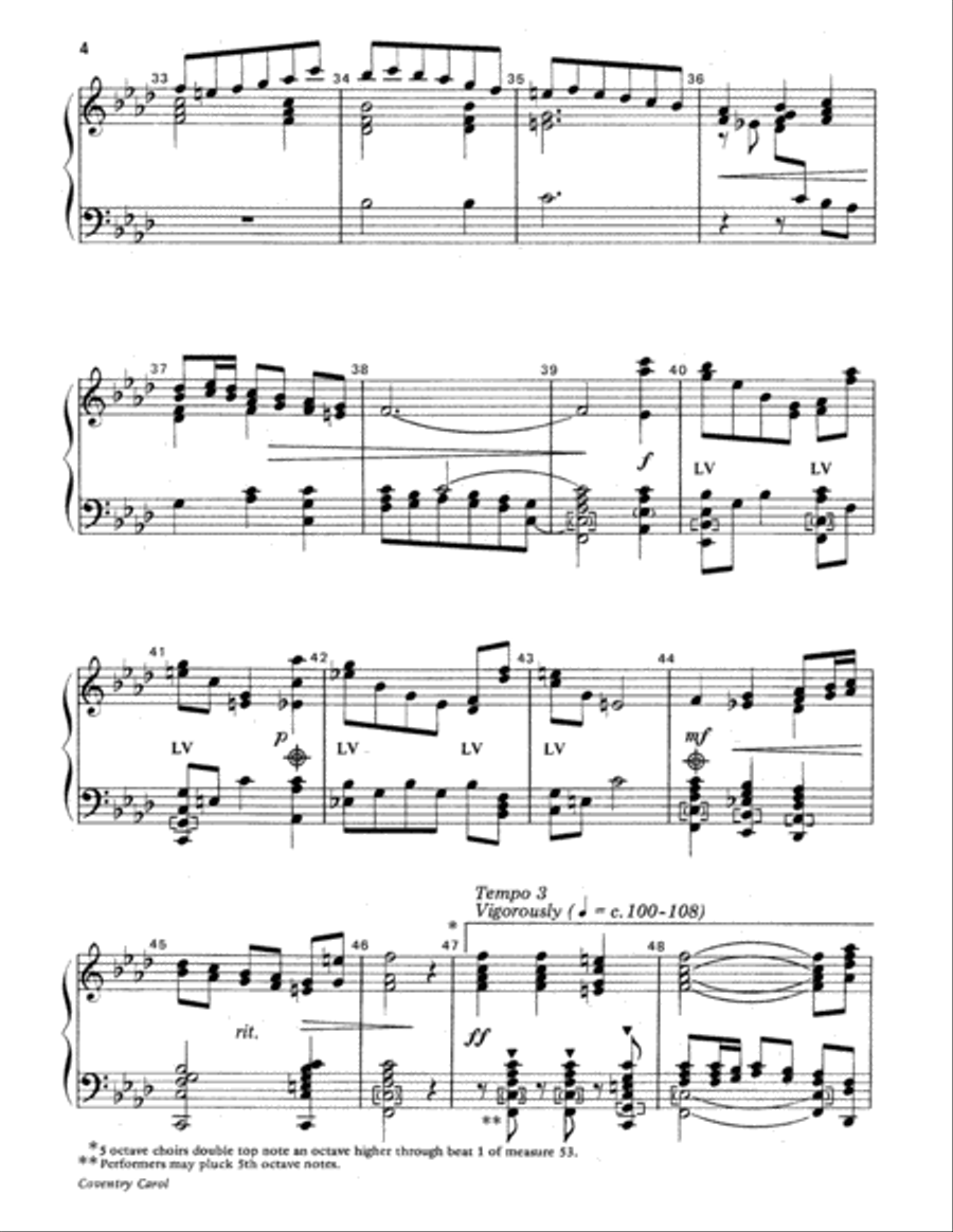 Coventry Carol 5-Octaves scores gallery preview page 4