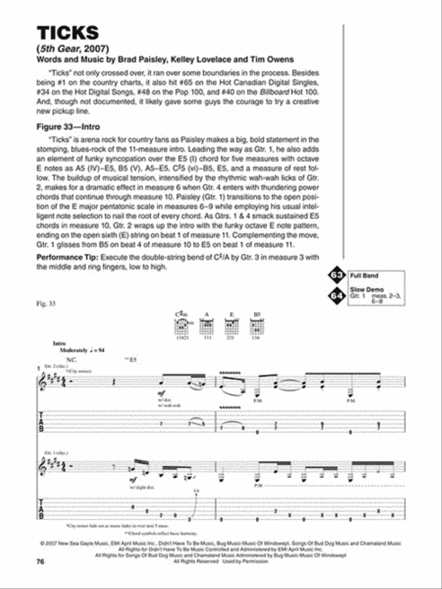 Brad Paisley Electric Guitar scores gallery preview page 4