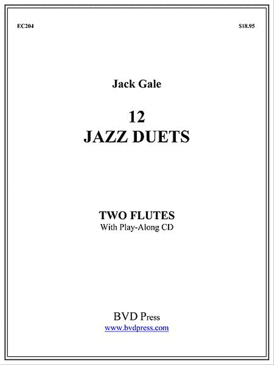 Book cover for 12 Jazz Duets for Two Flutes