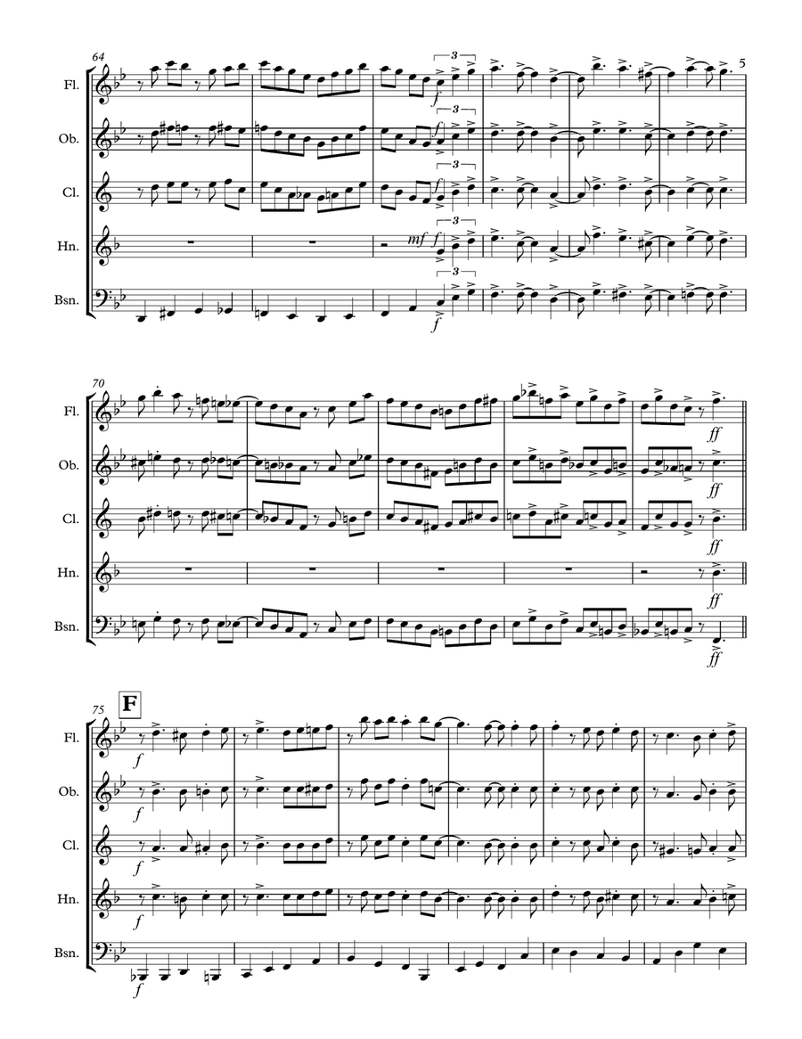 I Heard the Bells on Christmas Day (for Woodwind Quintet) Woodwind Quintet scores gallery preview page 6