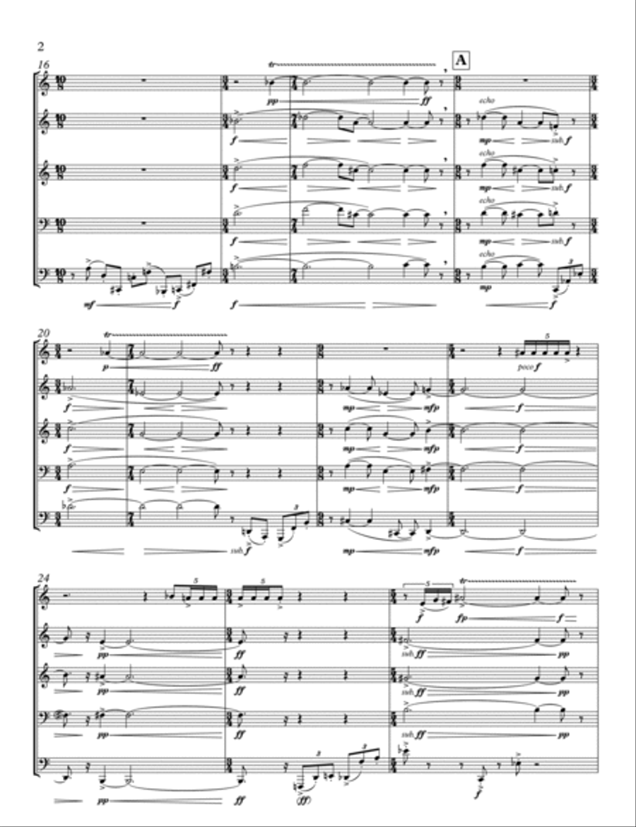 [McKinley] Six Movements for Brass Quintet Brass Quintet scores gallery preview page 4