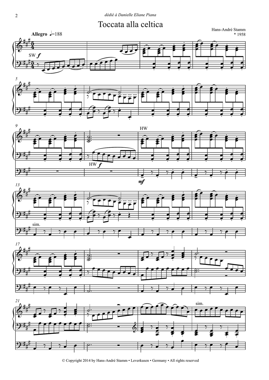 Toccata alla celtica for Organ Celtic Fiddle scores gallery preview page 2