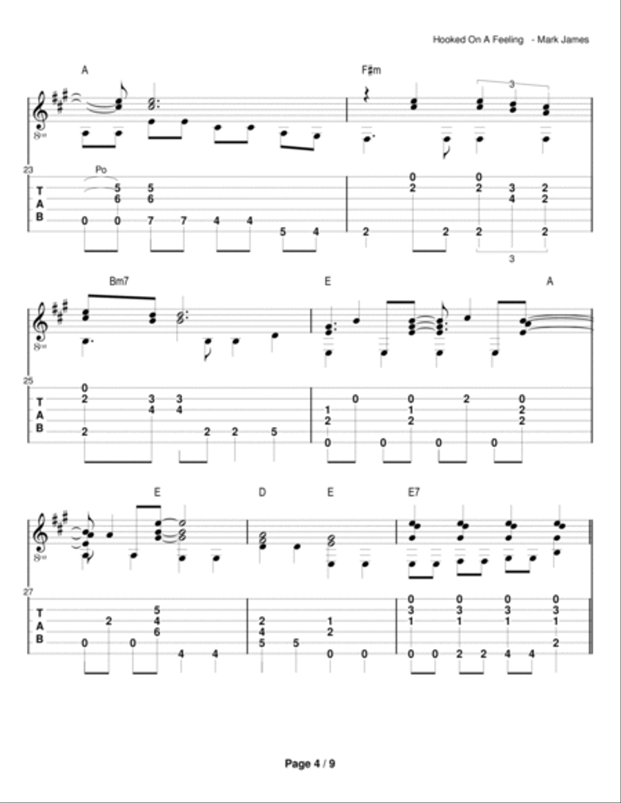Hooked On A Feeling Electric Guitar scores gallery preview page 4