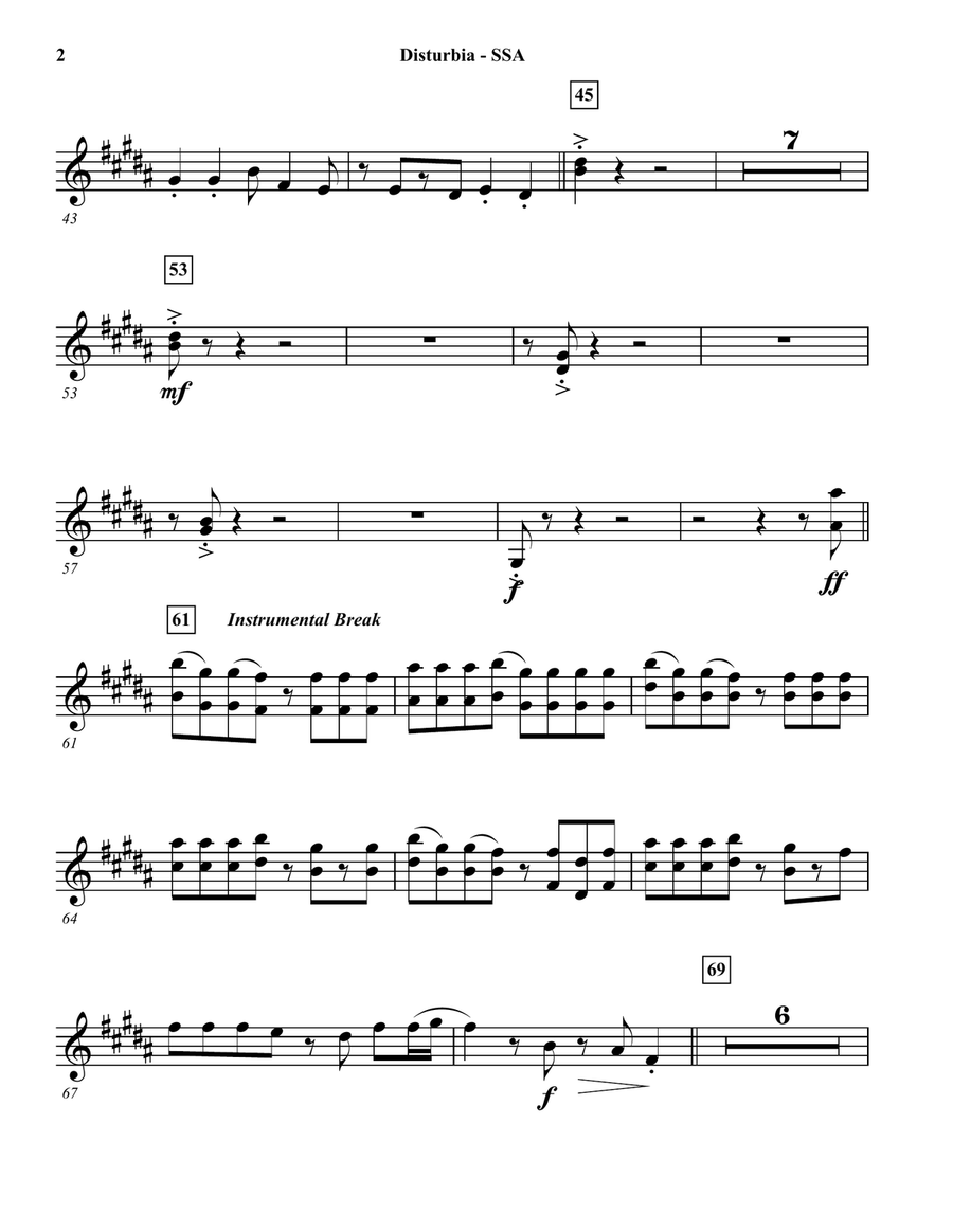 Disturbia Concert Band scores gallery preview page 2
