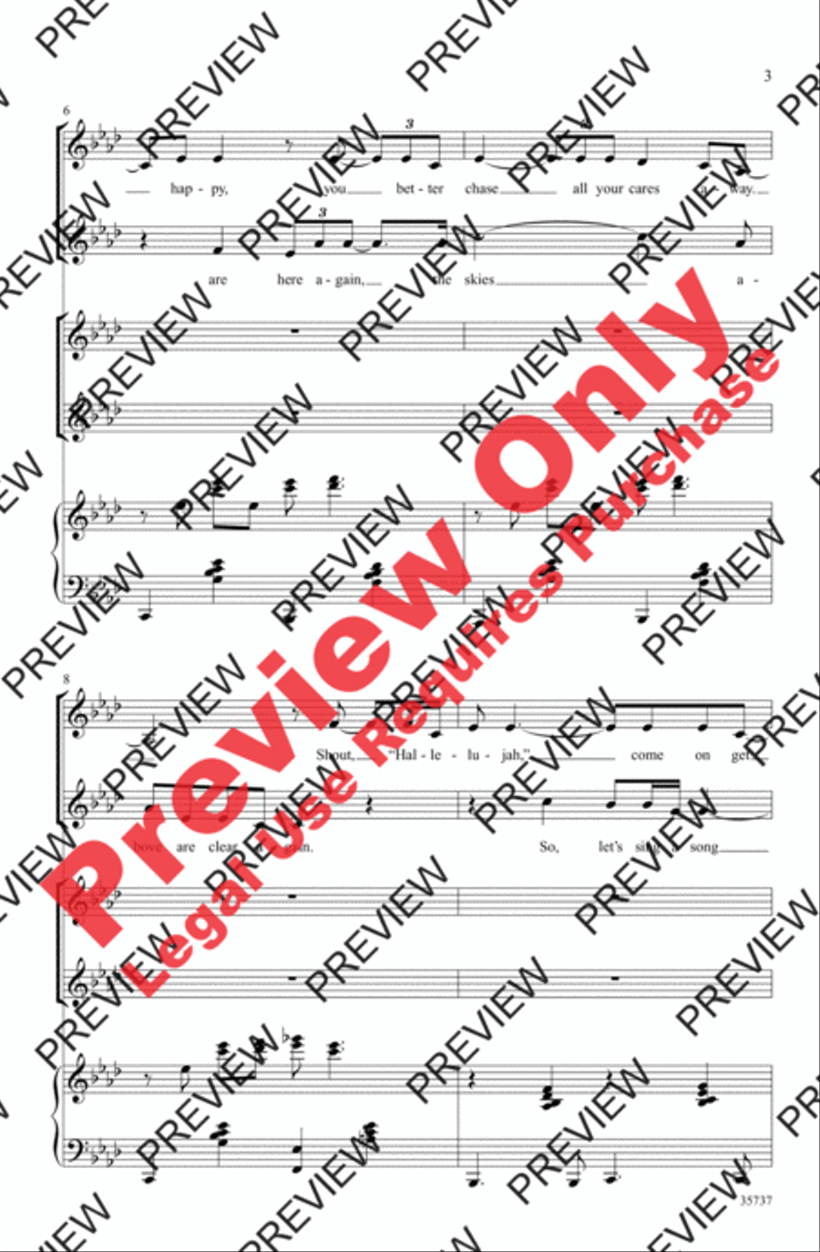Happy Days Are Here Again / Get Happy Women's Choir scores gallery preview page 3