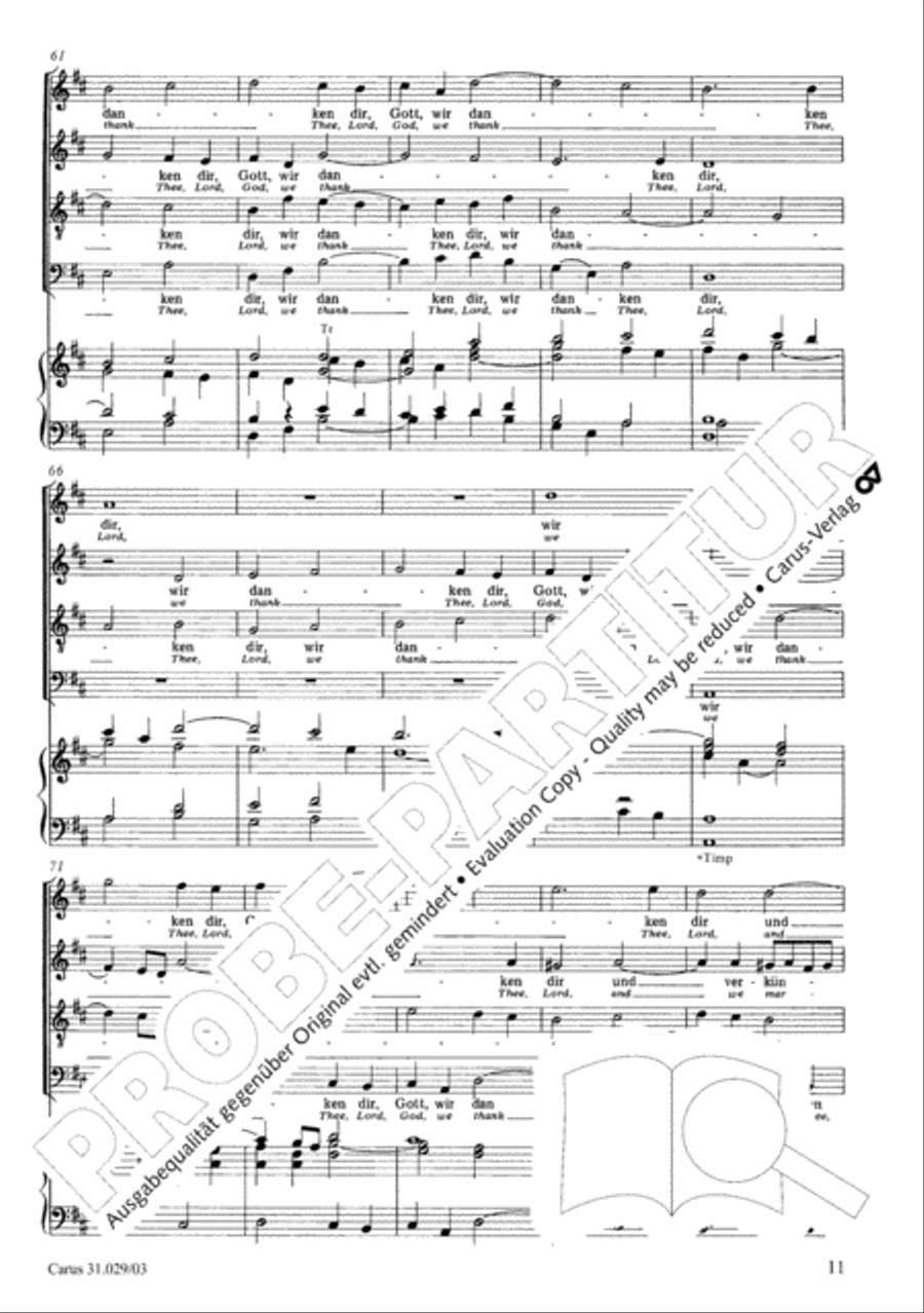 We thank Thee, Lord, God, we thank Thee, Lord (Wir danken dir, Gott, wir danken dir) 4-Part scores gallery preview page 12