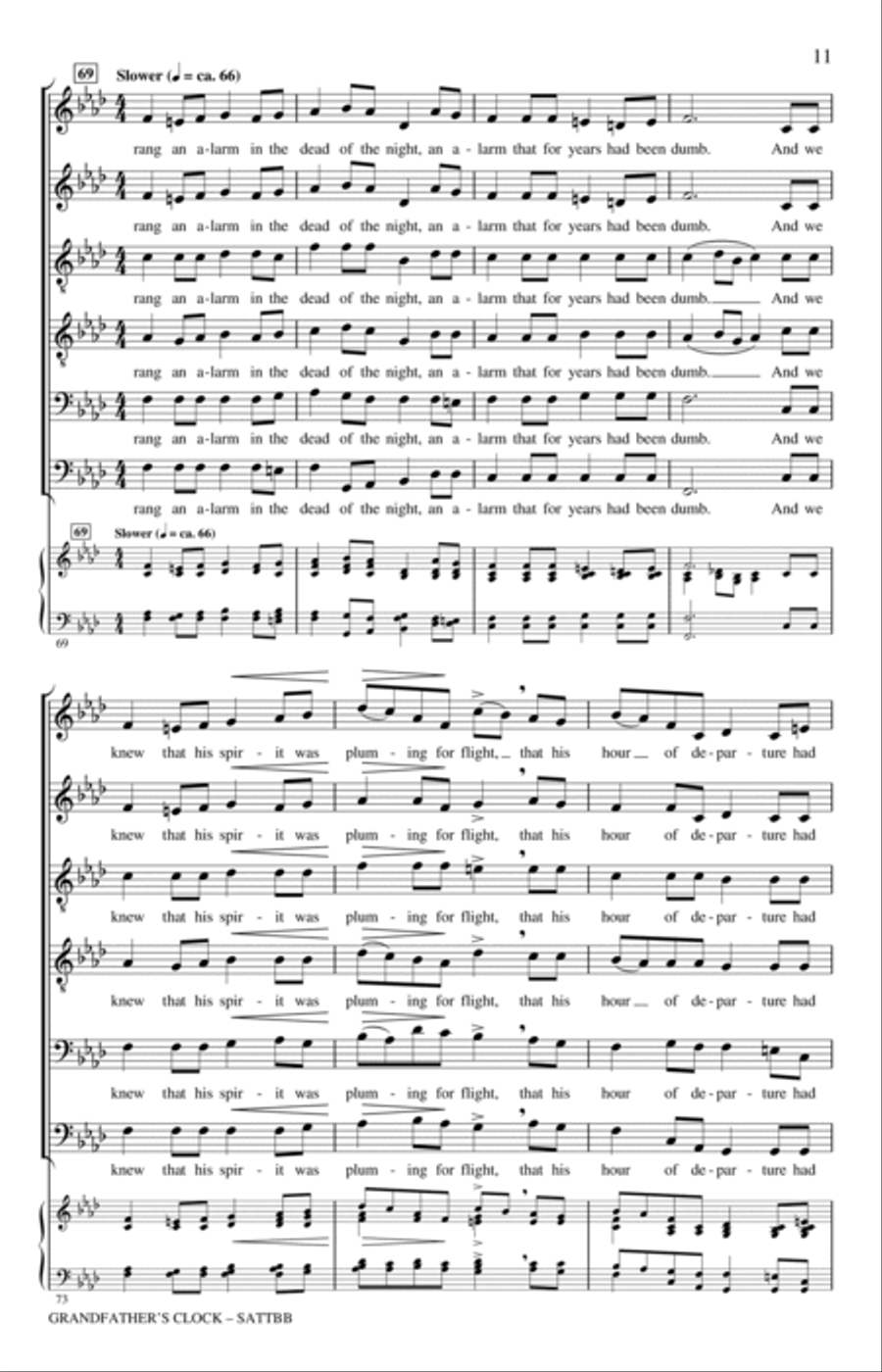 Grandfather's Clock (arr. Philip Lawson) A Cappella scores gallery preview page 10
