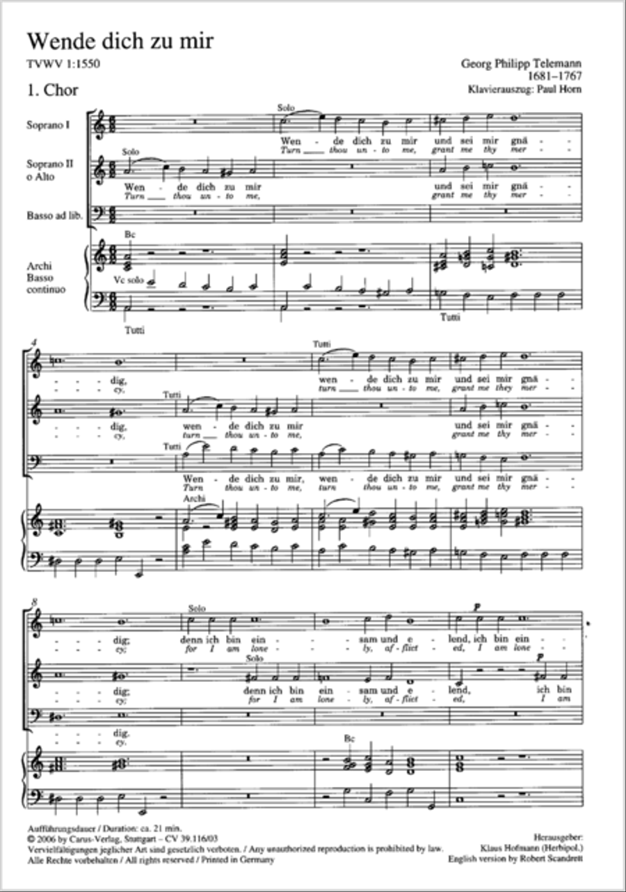 Turn thy face to me (Wende dich zu mir) Choir scores gallery preview page 2
