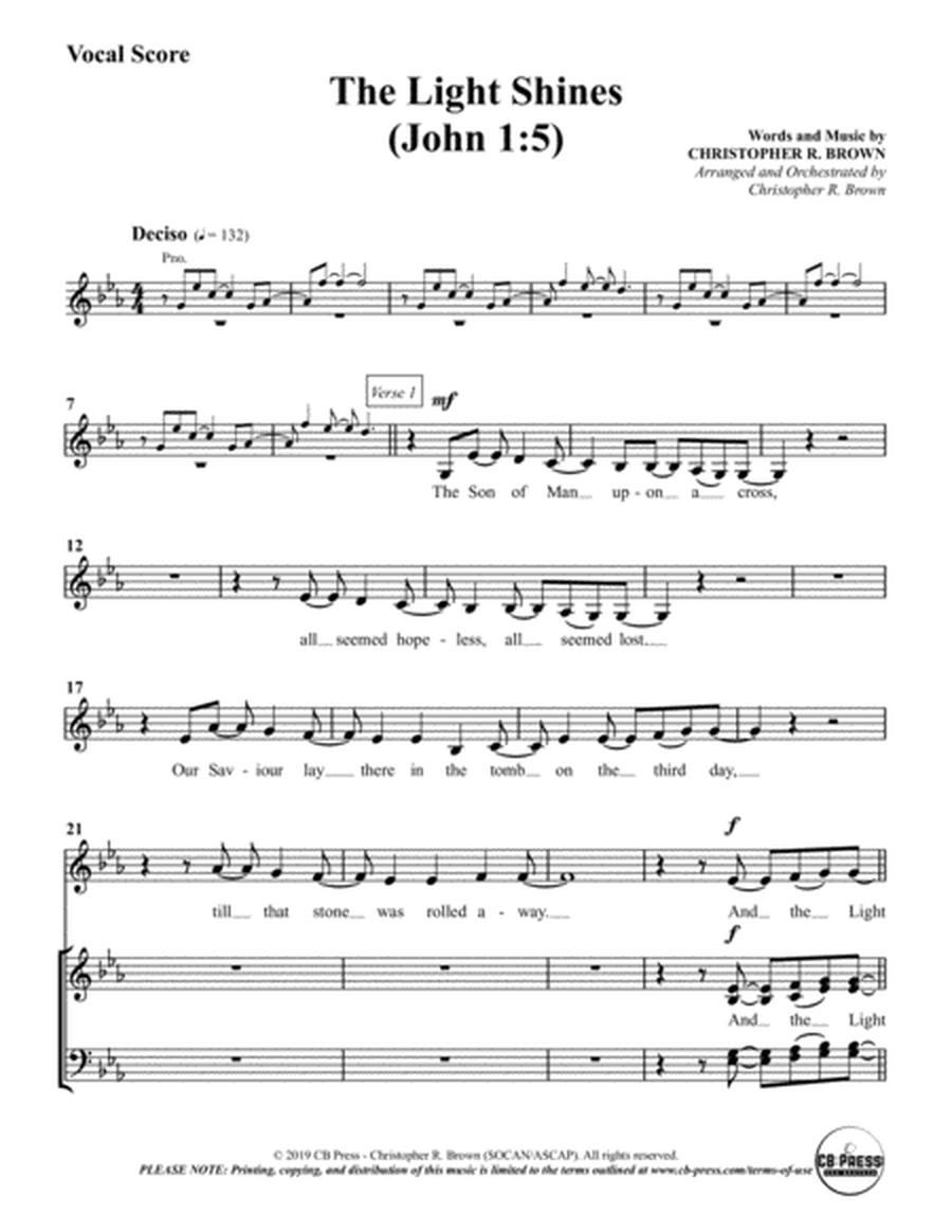 The Light Shines [John 1:5] (Anthem) - Vocal Score image number null