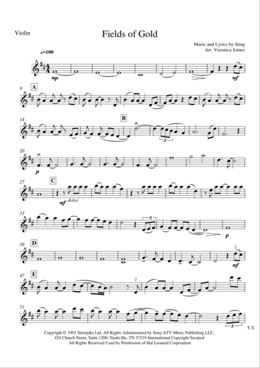 Fields Of Gold String Trio scores gallery preview page 6