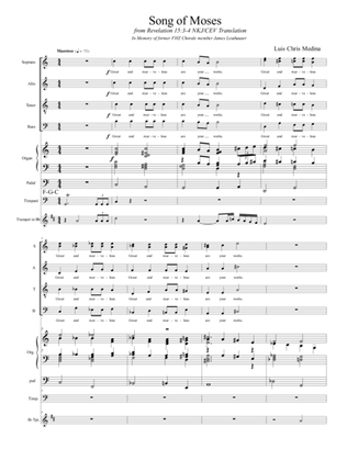 Song of Moses (Director score and Instrument parts)