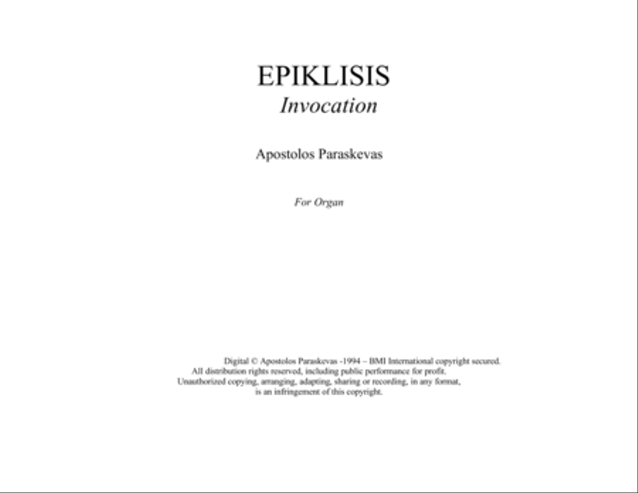 Epiklisis Epiklisis Organ Solo scores gallery preview page 2