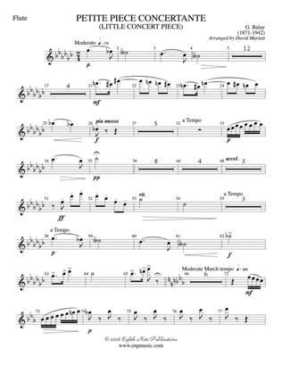 Book cover for Petite Piece Concertante (Little Concert Piece) (Solo Cornet and Concert Band): Flute