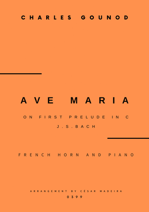 Book cover for Ave Maria by Bach/Gounod - French Horn and Piano (Full Score and Parts)