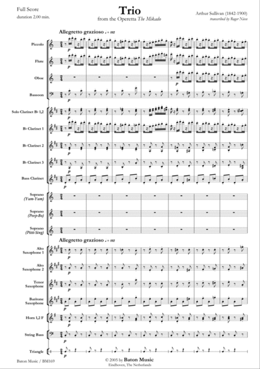 Three little maids from school Concert Band scores gallery preview page 2