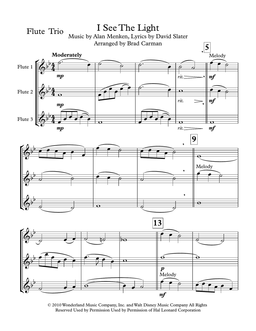 I See The Light Woodwind Trio scores gallery preview page 2