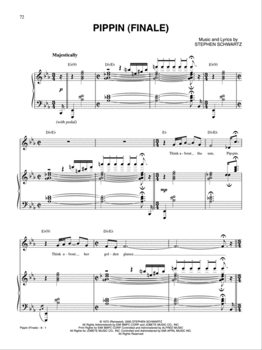 Pippin (Finale) (from Pippin) Piano, Vocal, Guitar scores gallery preview page 1