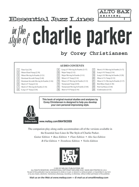 Essential Jazz Lines: The Style of Charlie Parker, Alto Sax image number null