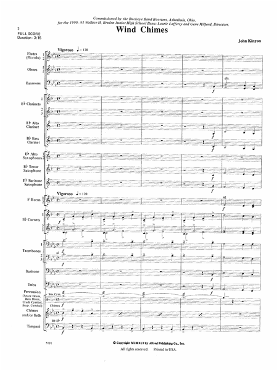 Wind Chimes: Score Wind Chimes: Score Concert Band scores gallery preview page 2