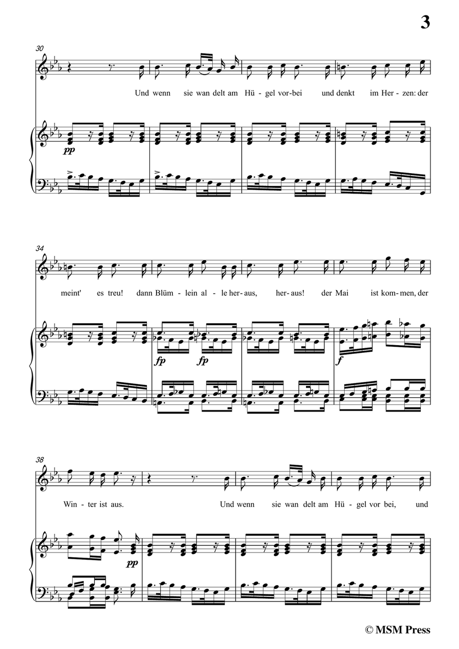 Schubert-Trockne Blumen,from 'Die Schöne Müllerin',Op.25 No.18,in e flat minor,for Voice&Piano Small Ensemble scores gallery preview page 5