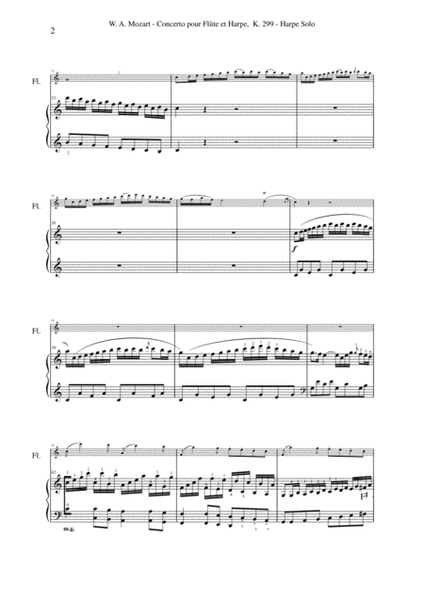 Wolfgang Amadeus Mozart: Concerto for flute and harp, K. 299, solo harp part