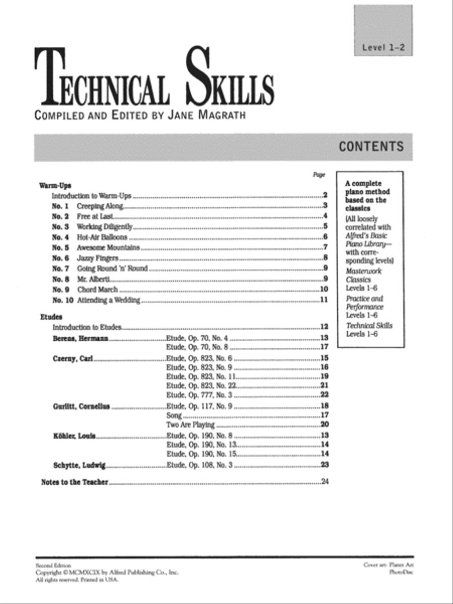 Masterwork Technical Skills Piano Method scores gallery preview page 2