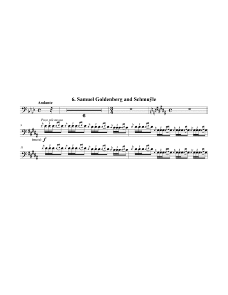 Pictures At An Exhibition for Tuba or Bass Trombone and Piano Bass Trombone scores gallery preview page 5