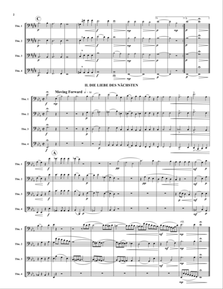 Four Beethoven Lieder Trombone Quartet scores gallery preview page 2