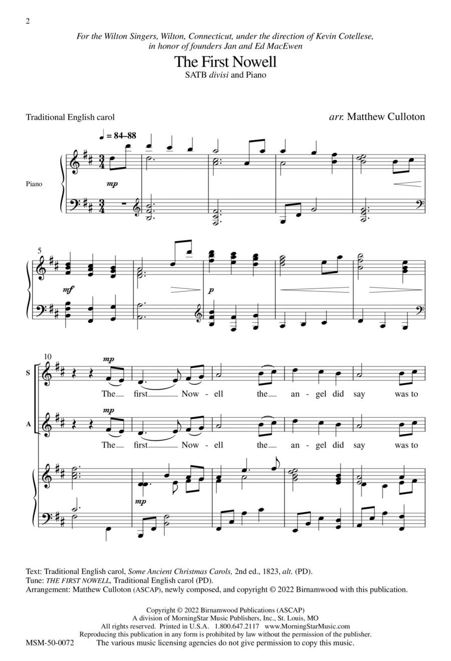 The First Nowell Divisi scores gallery preview page 1