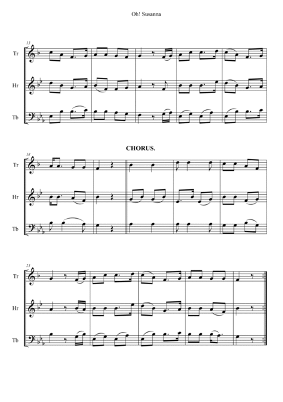 Oh! Susanna Oh! Susanna Horn scores gallery preview page 2