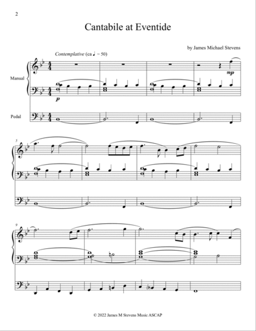 Cantabile at Eventide - Organ Solo Organ Solo scores gallery preview page 2