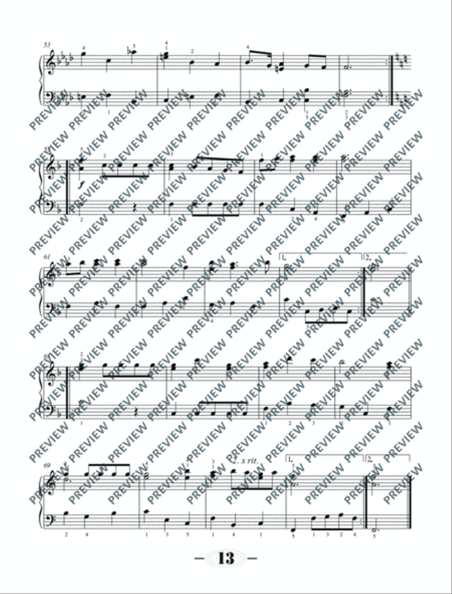 Wassermusik & Feuerwerksmusik Piano Solo scores gallery preview page 14